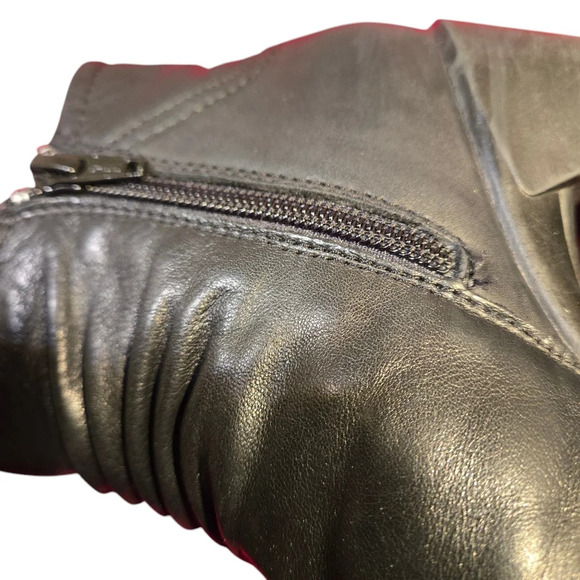 Earth Origins Mallory Black Leather Ruched Ankle Boots Leather Women size 5.5M - Picture 10 of 15